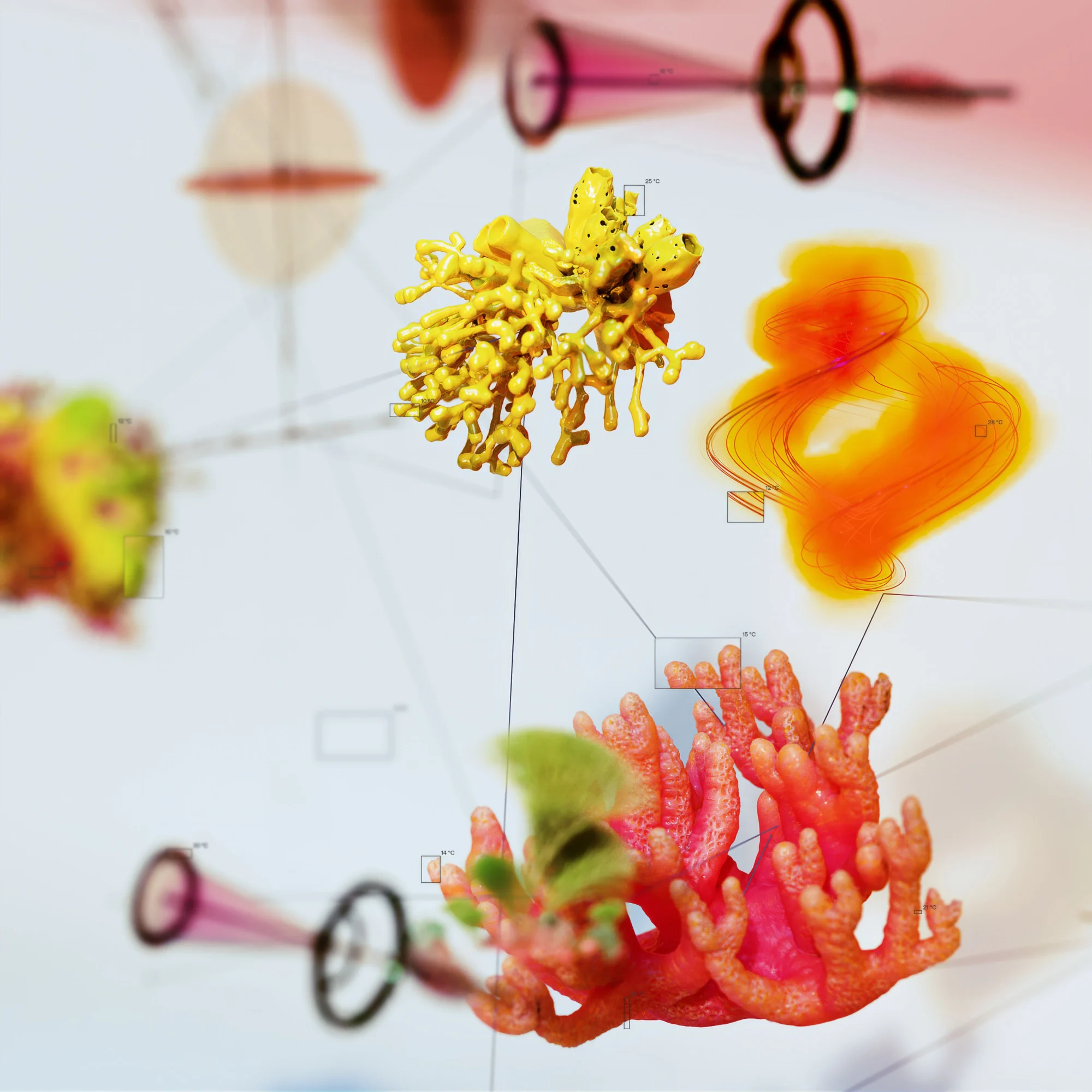 Abstract AI-generated digital shapes illustrating the creative range of modern AI image synthesis tools