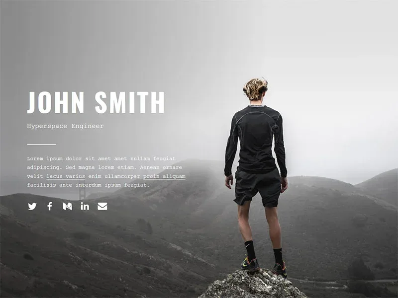 Carrd one-page website showing clean minimalist landing page design with custom domain
