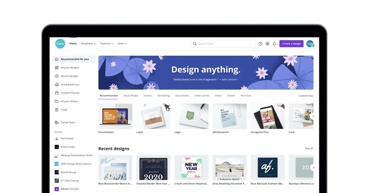 Canva AI Magic Design generates complete presentations from a prompt using thousands of premium templates