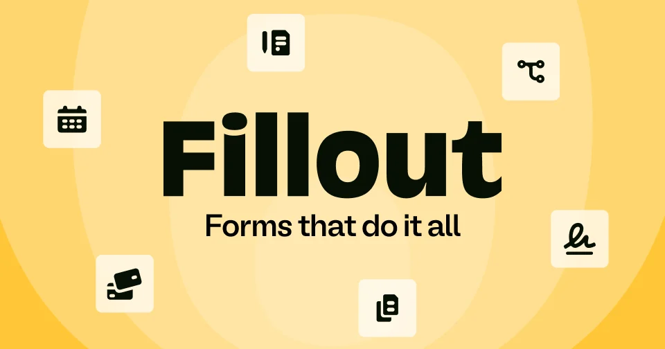 Fillout form builder interface showing advanced survey and quiz logic features