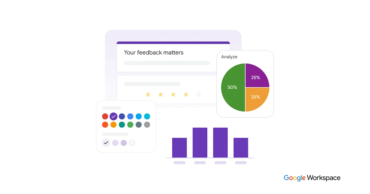 Google Forms survey and quiz builder interface