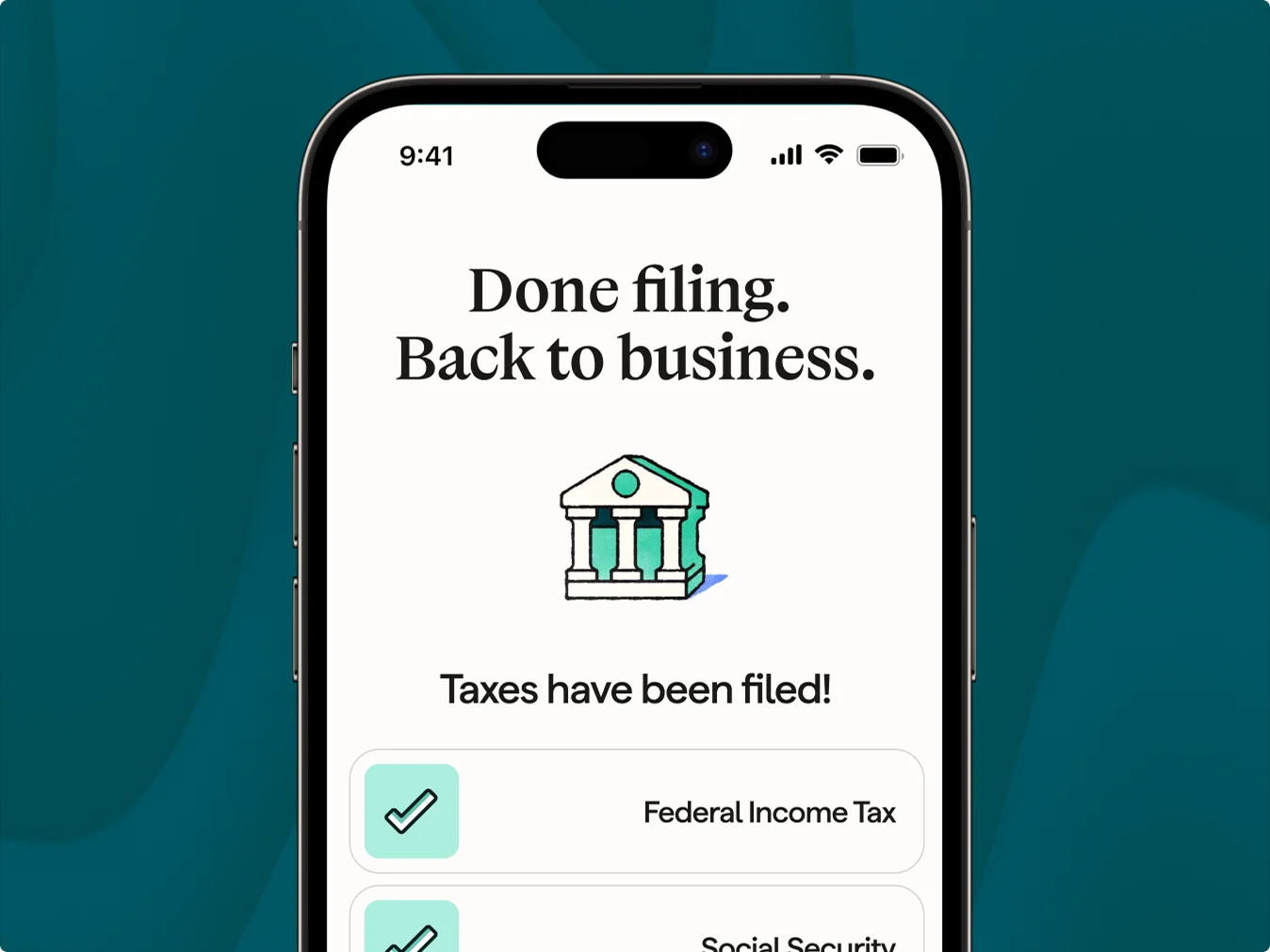 Gusto tax filing confirmation screen showing done filing status