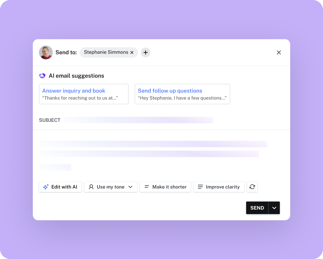 HoneyBook client management interface showing project and communication workflow