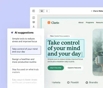 Instapage landing page editor with drag-and-drop customization tools and template library