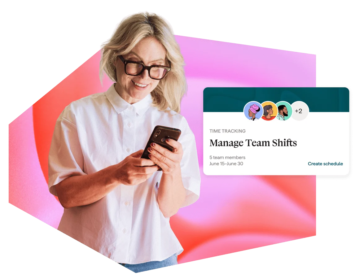 HR software showing team scheduling and shift management on mobile