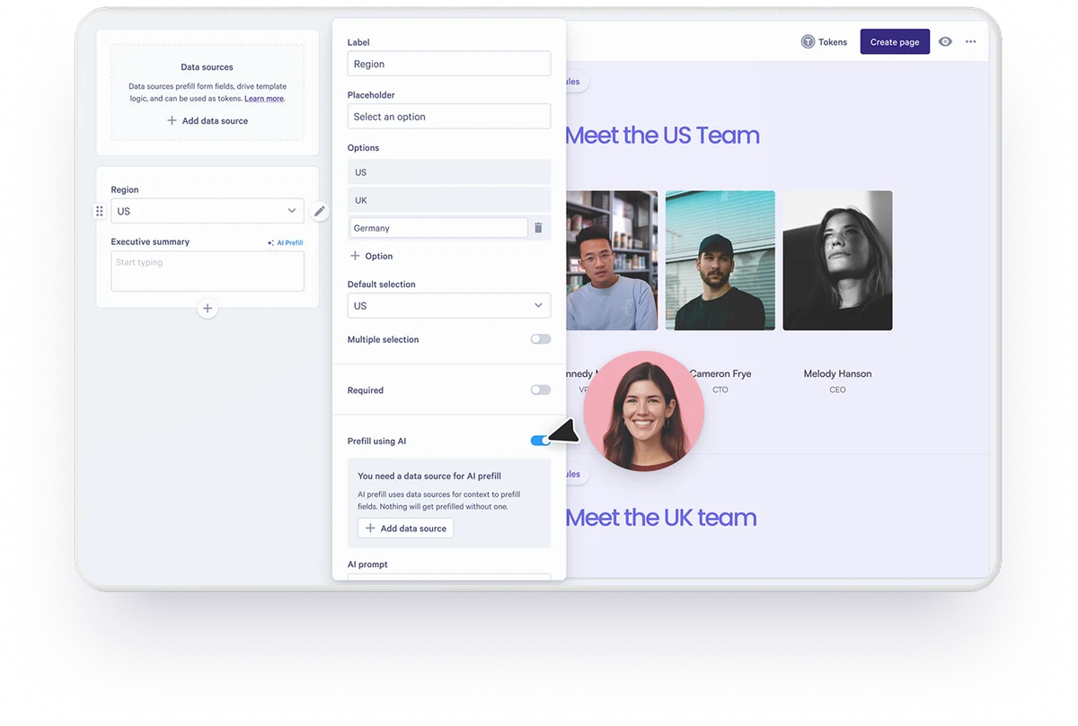 Qwilr interactive web proposal builder showing a live proposal page