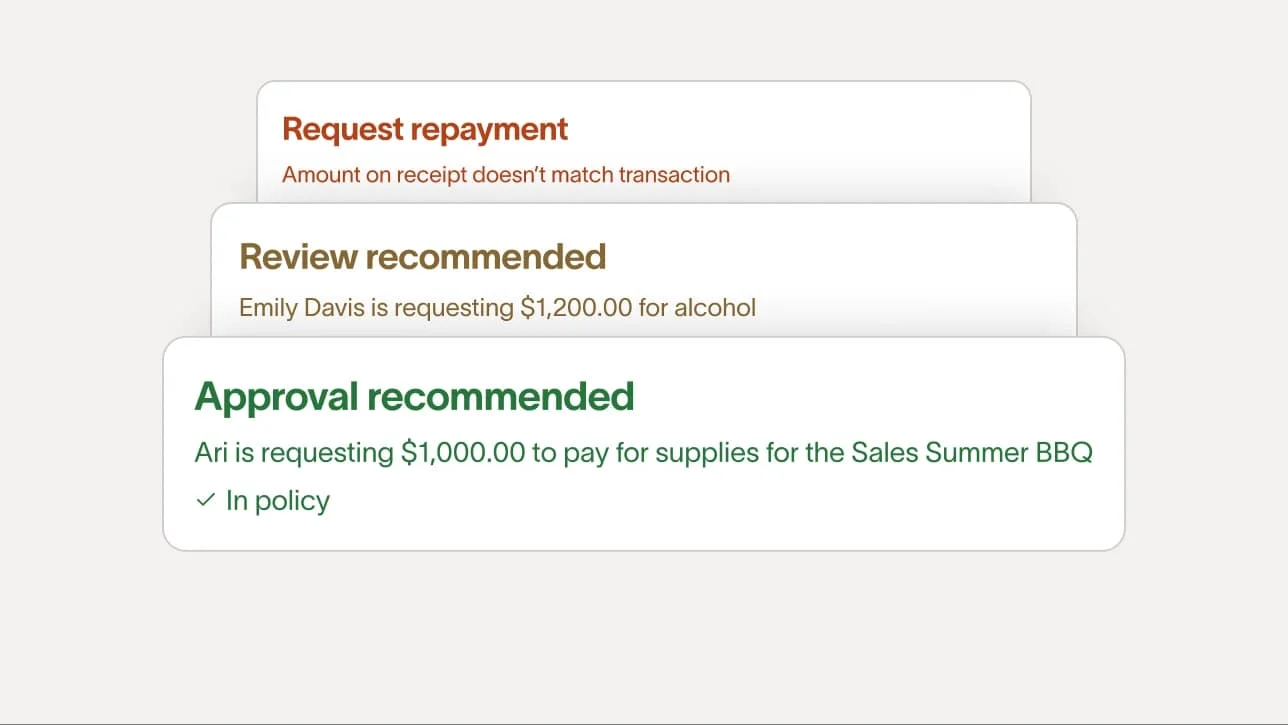 Ramp expense approvals interface showing approval workflow and policy enforcement (October 2026)