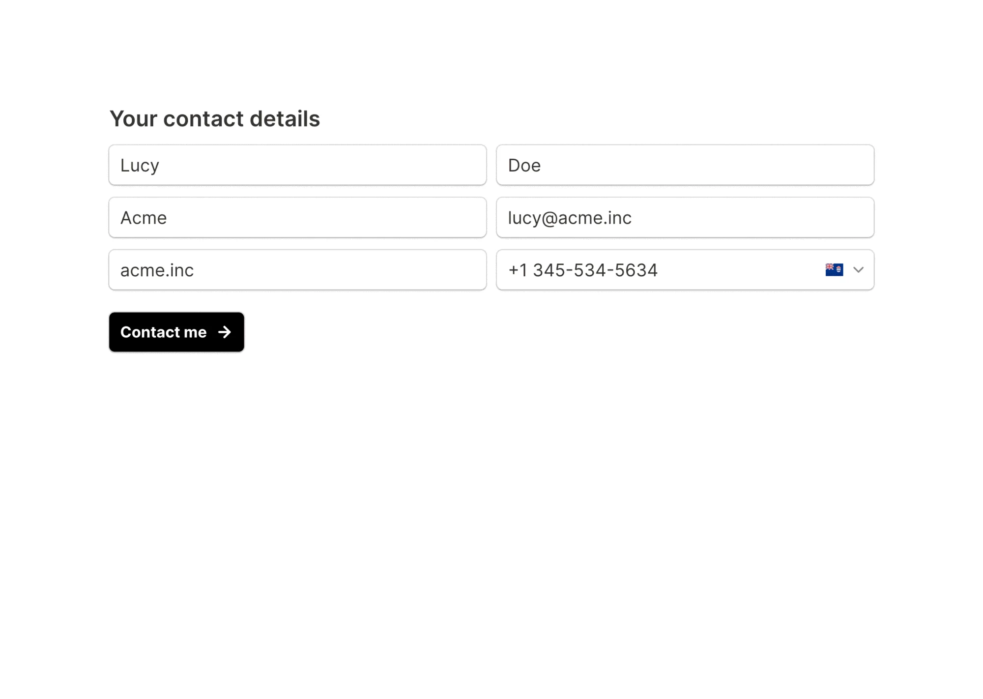 Tally form field types and input block options
