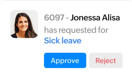 Zoho People HR software showing leave management and attendance tracking